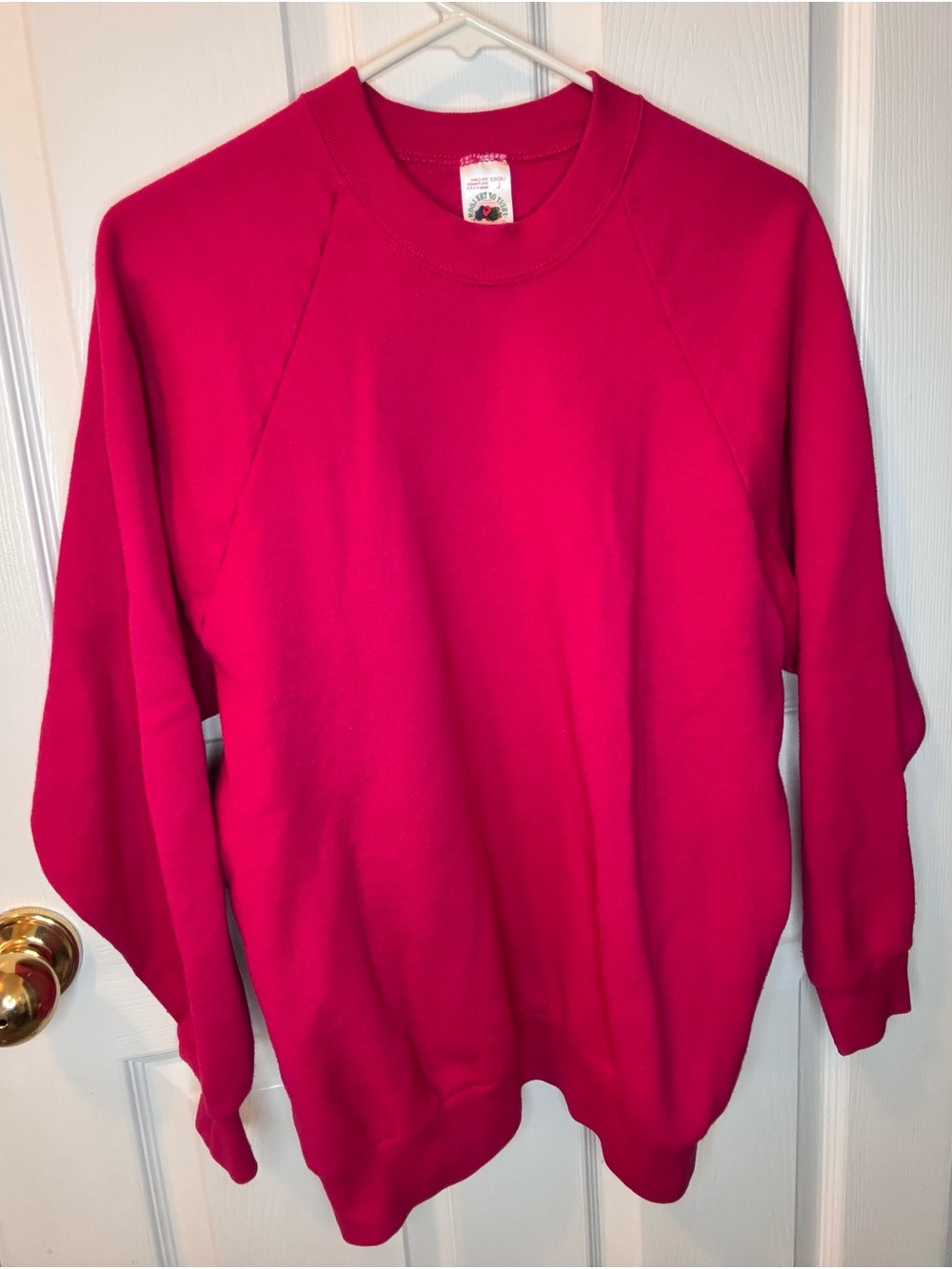 Fruit of the Loom Women’s Crewneck Sweatshirt in Hot Pink
